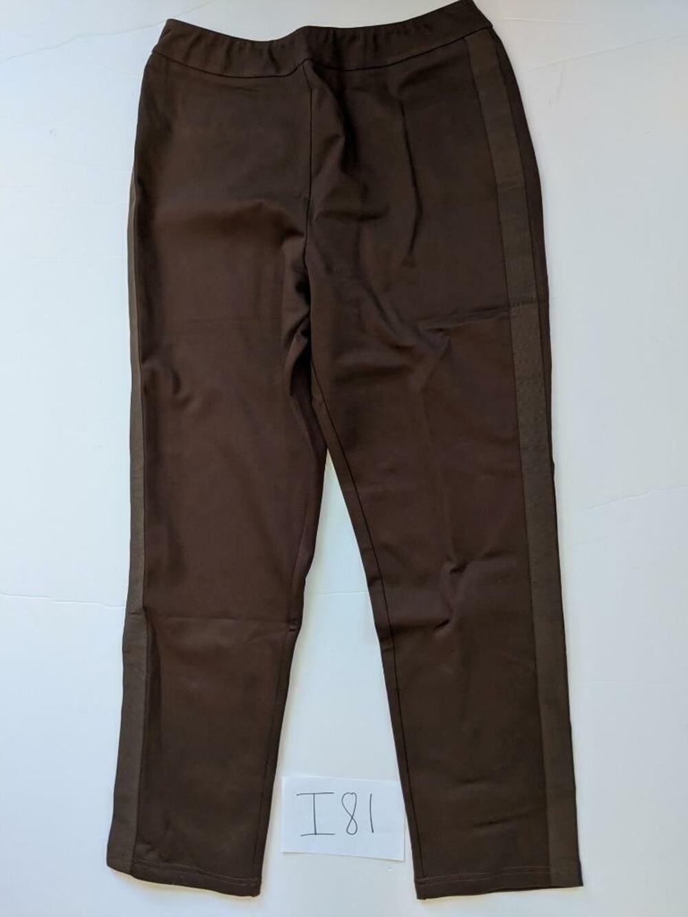 Joan Rivers Brown Pants Size Small Tuxedo Leg -1121i81